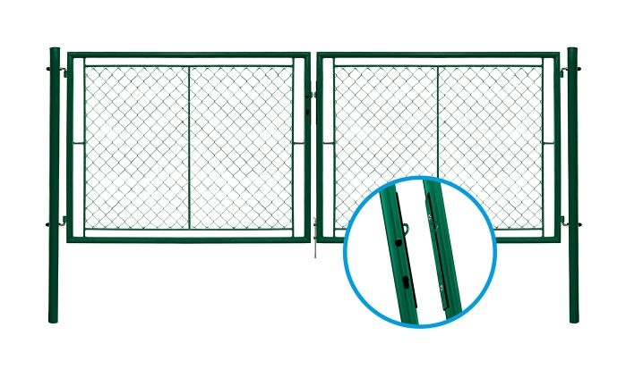 Dvoukřídlá brána IDEAL® II poplastovaná (Zn + PVC) - rozměr 3021 × 950 mm