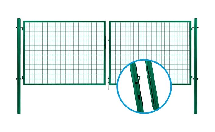 Dvoukřídlá brána SOLID® poplastovaná (Zn + PVC) - rozměr 3526 × 950 mm