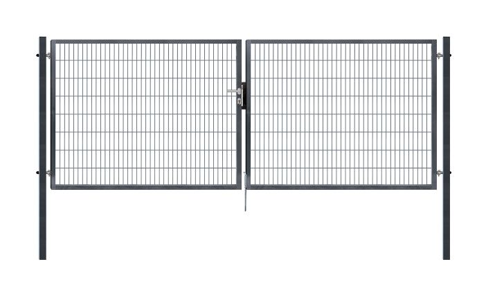 Dvoukřídlá brána PILOFOR® SUPER poplastovaná (Zn + PVC) - antracit, rozměr 4090 × 980 mm