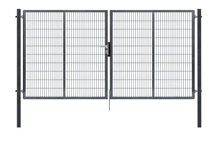 Dvoukřídlá brána PILOFOR® SUPER poplastovaná (Zn + PVC) - antracit, rozměr 4110 × 1780 mm